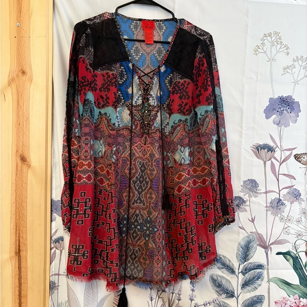 V Cristina Multicolor Patterned Blouse